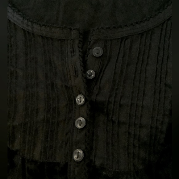 NWOT Ralph Lauren Denim And Supply Black Velvet Textured Long Sleeve Top XXS - Picture 5 of 5